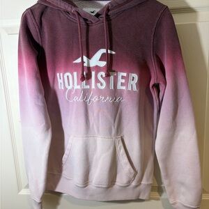 Hollister Women's Purple to Pink Gradient Hoodie